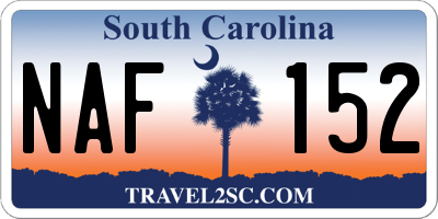 SC license plate NAF152
