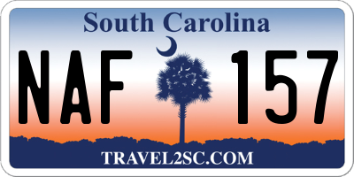 SC license plate NAF157