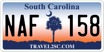 SC license plate NAF158