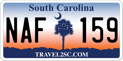 SC license plate NAF159