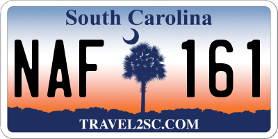 SC license plate NAF161