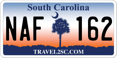 SC license plate NAF162