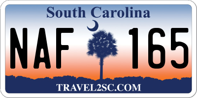 SC license plate NAF165