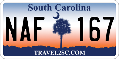 SC license plate NAF167