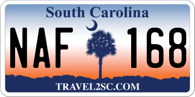 SC license plate NAF168