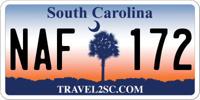 SC license plate NAF172