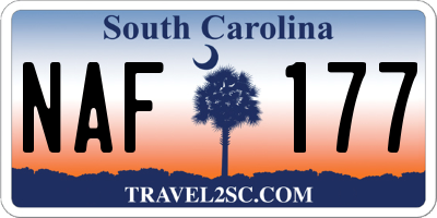 SC license plate NAF177