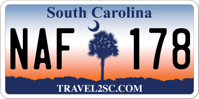 SC license plate NAF178