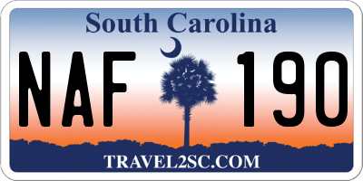 SC license plate NAF190