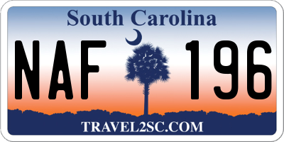 SC license plate NAF196