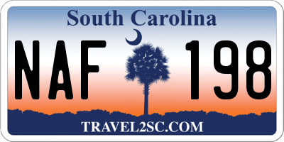 SC license plate NAF198