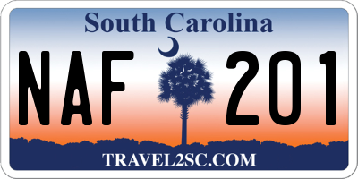SC license plate NAF201