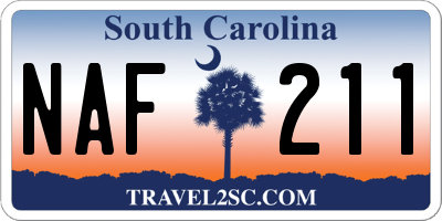 SC license plate NAF211
