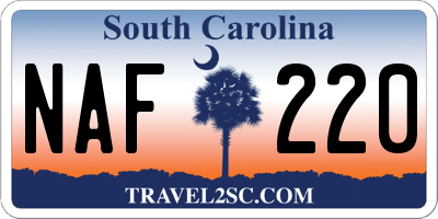 SC license plate NAF220