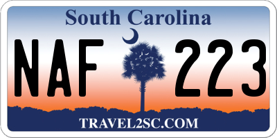 SC license plate NAF223