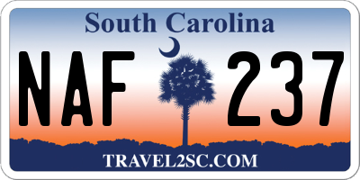 SC license plate NAF237
