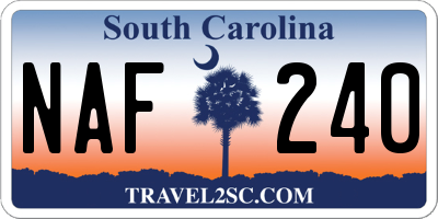 SC license plate NAF240