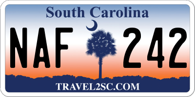 SC license plate NAF242