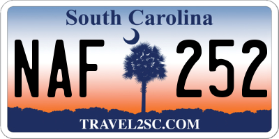 SC license plate NAF252