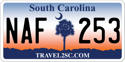 SC license plate NAF253