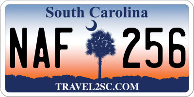 SC license plate NAF256
