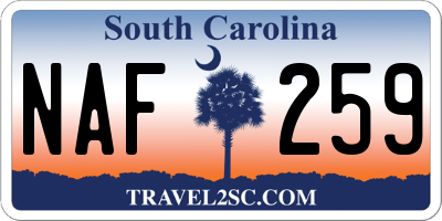 SC license plate NAF259
