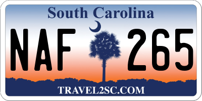 SC license plate NAF265