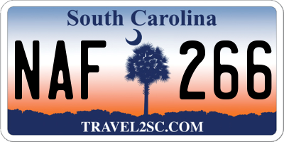 SC license plate NAF266