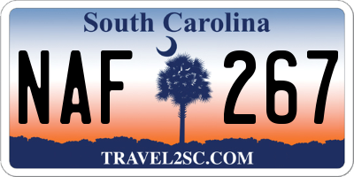 SC license plate NAF267