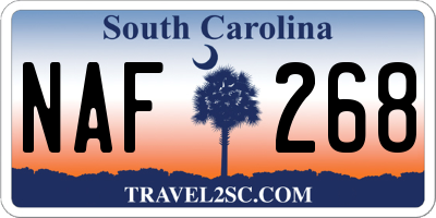SC license plate NAF268