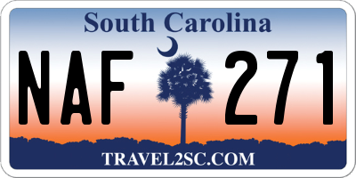 SC license plate NAF271