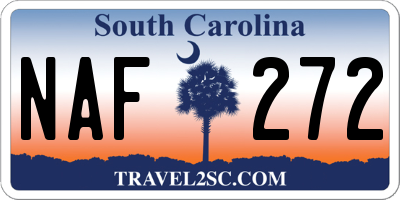 SC license plate NAF272