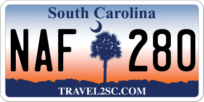 SC license plate NAF280
