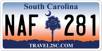 SC license plate NAF281