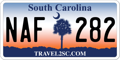 SC license plate NAF282