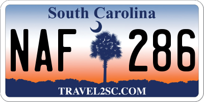 SC license plate NAF286