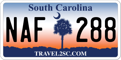 SC license plate NAF288