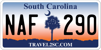 SC license plate NAF290