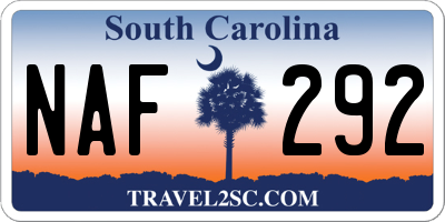 SC license plate NAF292