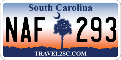 SC license plate NAF293