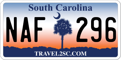 SC license plate NAF296