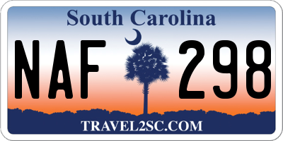 SC license plate NAF298