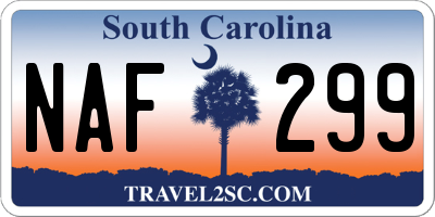 SC license plate NAF299