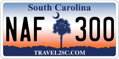 SC license plate NAF300