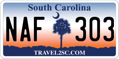 SC license plate NAF303