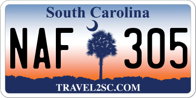 SC license plate NAF305