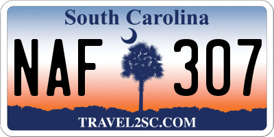 SC license plate NAF307