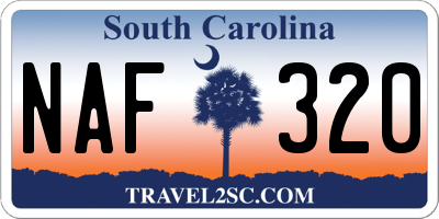 SC license plate NAF320