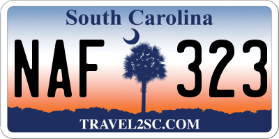 SC license plate NAF323