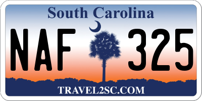 SC license plate NAF325